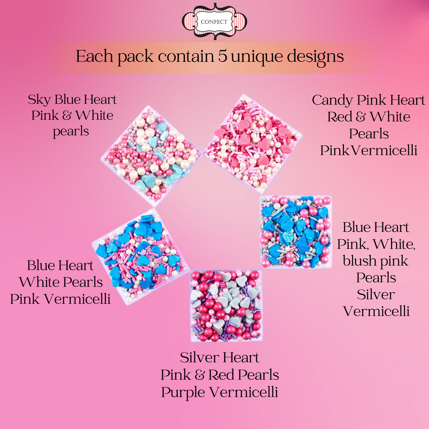 Valentine Sprinkles VS Multipack 16 - 100 gms