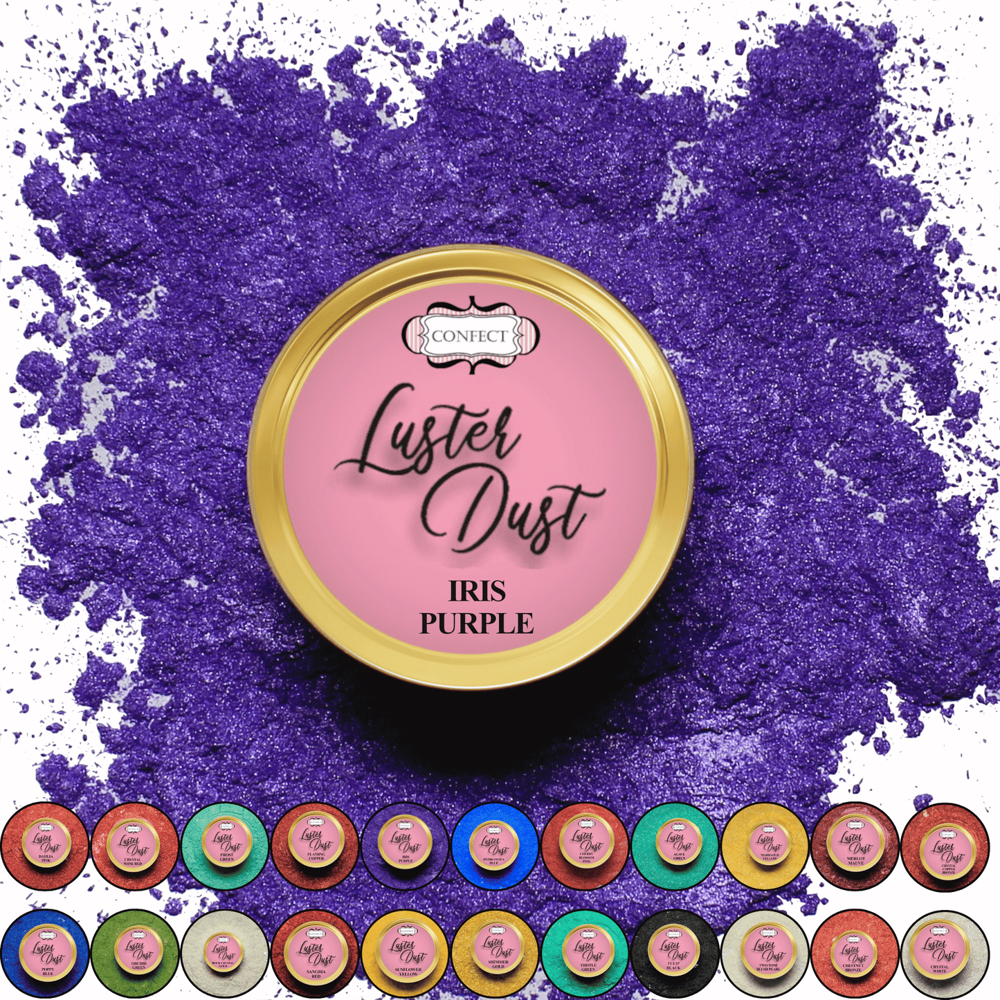 Confect Iris Purple Edible Luster Dust 5 Gms