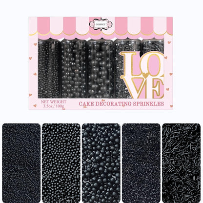 Confect Sprinkles for Cakes & Cupcakes Decoration | USP-11(Black)