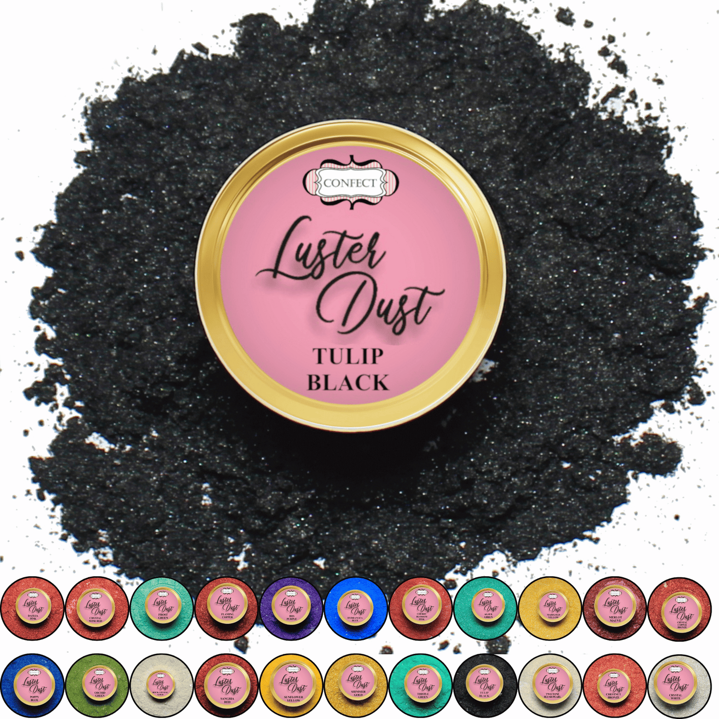 Confect Tulip Black Edible Luster Dust 5 Gms