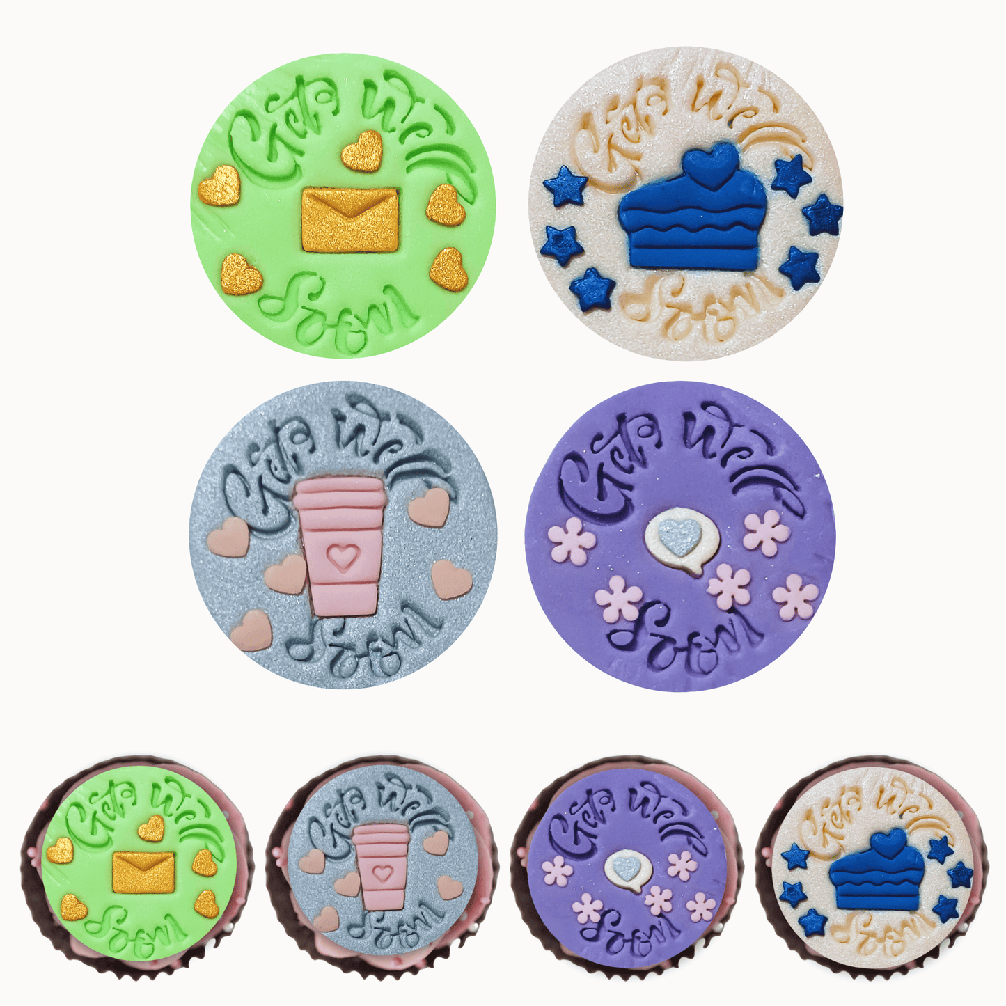 Confect Get Well Soon Toppers for Cakes & Cupcakes | Cake Decorations Supplies - 100 Gms (CT-07)