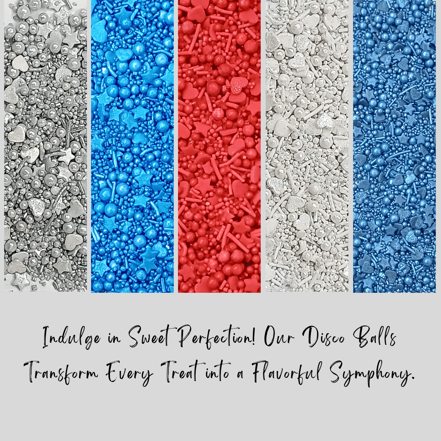 Confect Edible Patriotic Sprinkles | Mix Red, White & Blue Sprinkles | Marvelous Mix Sprinkles Pack of 5 (J4-09)