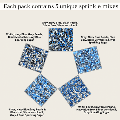 Confect Edible Sprinkles | Black, Blue & White Sprinkles Mix, (FD-04) - 100Gms