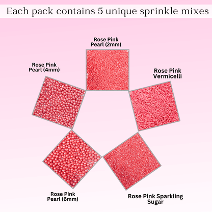 Confect Sprinkles for Cakes & Cupcakes Decoration | USP-5(Rose Pink)