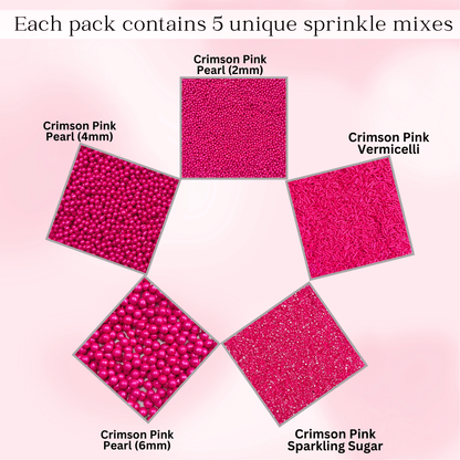 Confect Sprinkles for Cakes & Cupcakes Decoration | USP-15(Crimson Pink)