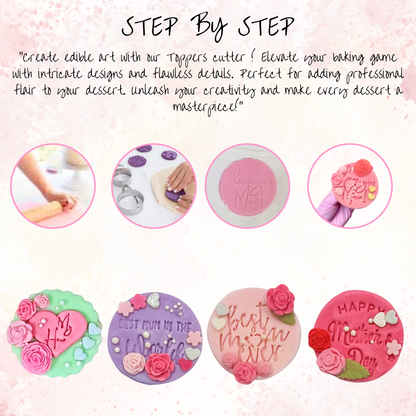 Confect Toppers Cutters | Best Mom Ever Topper Cutter | Fondant Cutter (MDay-Cutters-02)