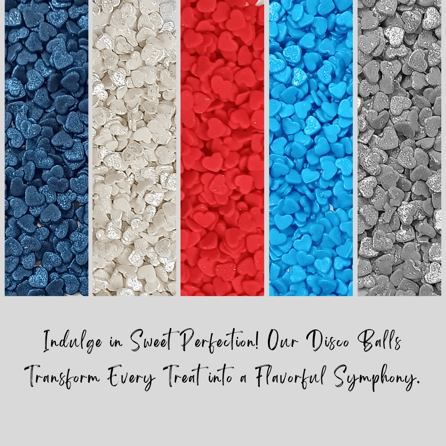 Confect Edible Patriotic Sprinkles | Heart Sprinkles | Captain's Colors Sprinkles Pack of 5 (J4-06)