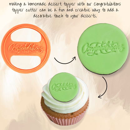 Confect Toppers Cutters | Celebration Topper Cutter | Cake & Cupcake Decorating Supplies (Congratulations)