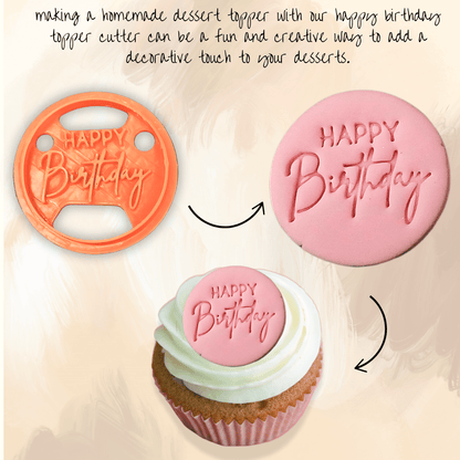 Confect Toppers Cutters | Congratulations Topper Cutter | Fondant Cutter | (Happy Birthday 02)