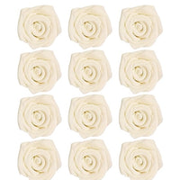 Confect Edible Rose Topper | Edible Rose for cake decorations | Edible Classic Pearl Ivory Roses - Pack of 12