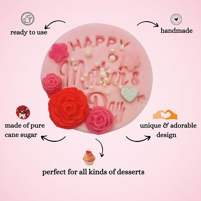 Confect Mother's Day Toppers for Cakes & Cupcakes | Edible Toppers | Mother's Day cupcake topper 02