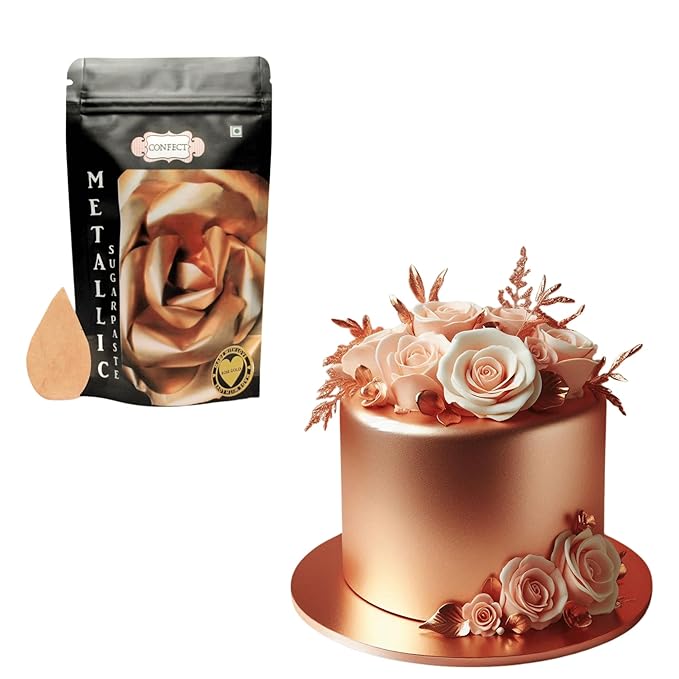 Confect Rose Gold Fondant | Edible Fondant | Chefs Choice Fondant for Cake Decorating