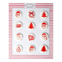 Confect Assorted Christmas Tree, Santa, Happy new year, Bauble Mix Red Pack of 12