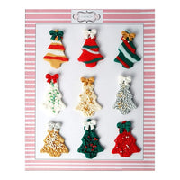 Confect Christmas Sprinkles | Tree Green, Red,Gold and white Pack of 9