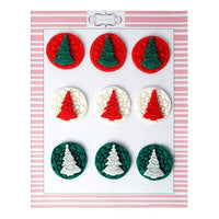 Confect Christmas Tree Medallions Red, White & Green pack of 9