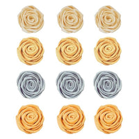 Confect Metallic Ombre Roses | Edible Metallic Sugar Flowers for Cake Decorating - Ombre-3 Pack Of 12