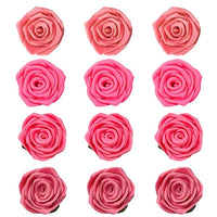 Confect Edible Rose Topper for Cake, Cupcake & Doughnut | Cake Topper ombre -1 - Pack of 12