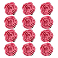 Confect Edible Rose Topper | Edible Rose for cake decorations | Edible Flamingo Rose Pink Roses - Pack of 12