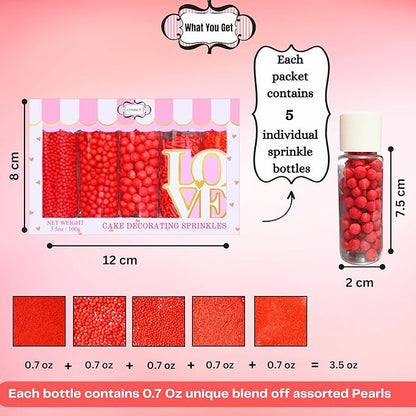 Confect Sprinkles for Cakes & Cupcakes Decoration | USP-21(Red)