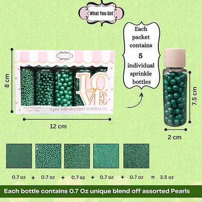 Confect Sprinkles for Cakes & Cupcakes Decoration | USP-19(Holly Green)