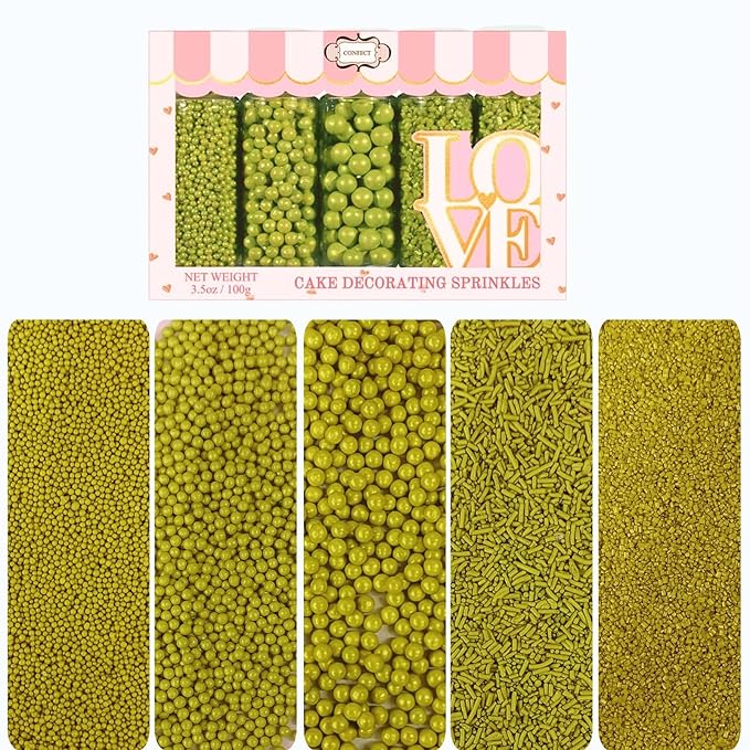 Confect Sprinkles for Cakes & Cupcakes Decoration | USP-10(LimeGreen)