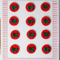 Confect Christmas Red & Green embossed with bow Pack of 12