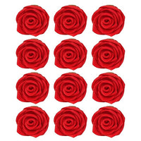 Confect Edible Rose Topper | Edible Rose for cake decorations | Red Edible Rose - Pack of 12