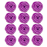 Confect Edible Rose Topper | Edible Rose for cake decorations | Edible Royal Fuchsia Pink Roses - Pack of 12