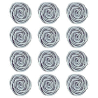 Confect Metallic Edible Shimmering Christmas Silver Roses |Edible Metallic Sugar Flowers for Cake Decorating Pack Of 12