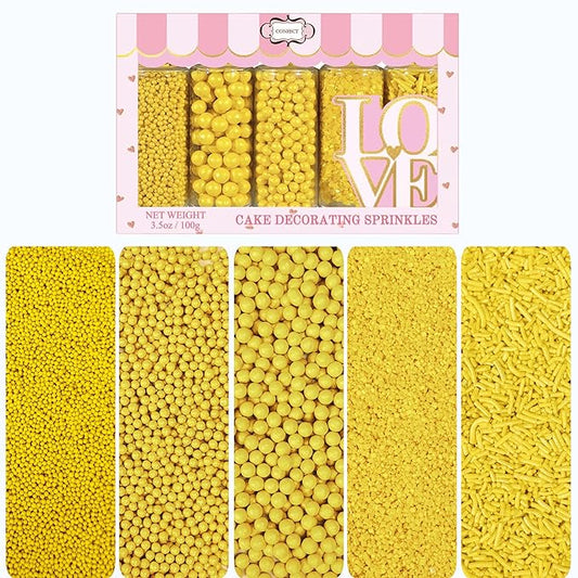 Confect Sprinkles for Cakes & Cupcakes Decoration | USP-14(Yellow)