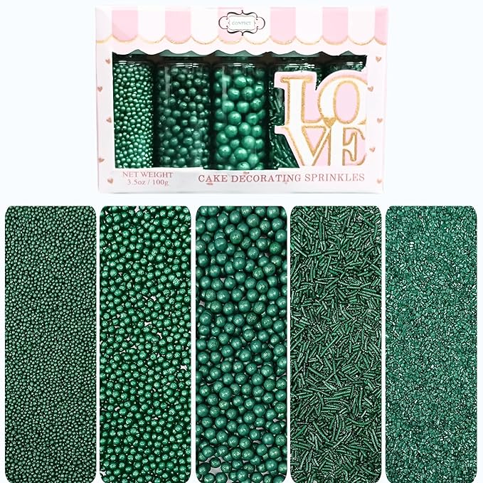 Confect Sprinkles for Cakes & Cupcakes Decoration | USP-19(Holly Green)