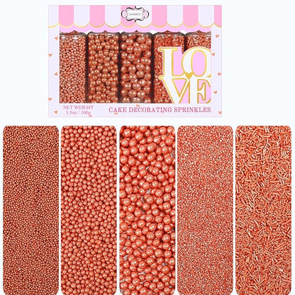 Confect Sprinkles for Cakes & Cupcakes Decoration | USP-22(Rose Gold)