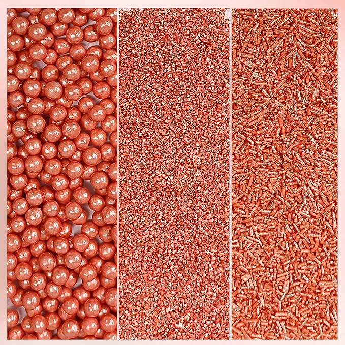 Confect Sprinkles for Cakes & Cupcakes Decoration | USP-22(Rose Gold)