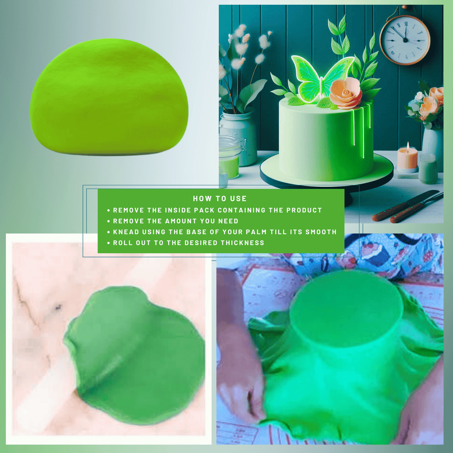 Confect Neon Green Sugarpaste 250 Gms