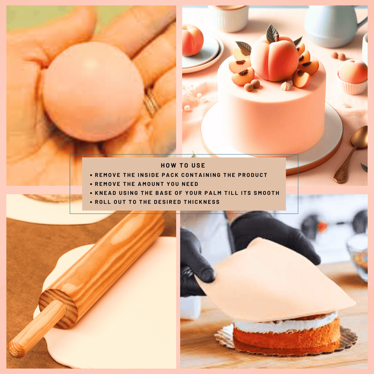 Confect Peach Sugarpaste 250 Gms