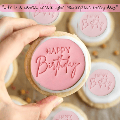 Confect Toppers Cutters | Congratulations Topper Cutter | Fondant Cutter | (Happy Birthday 02)