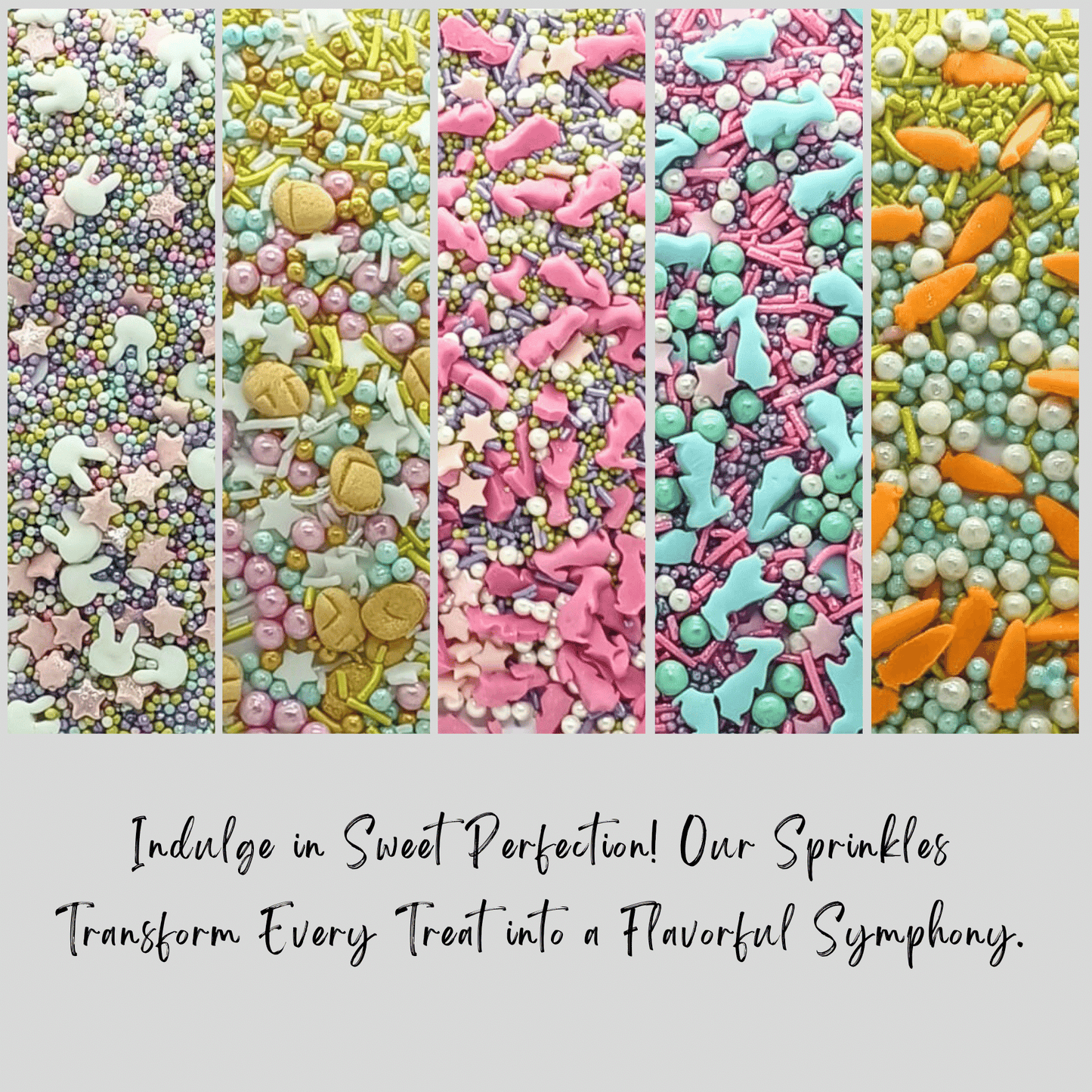 Confect Spring Sprinkles Edible | Vermecelli, Pearls & Stars Sprinkles Pack of 5 (EAST 4) - 100Gms