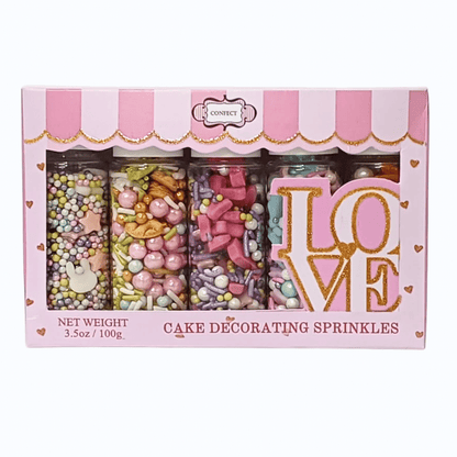 Confect Spring Sprinkles Edible | Vermecelli, Pearls & Stars Sprinkles Pack of 5 (EAST 4) - 100Gms