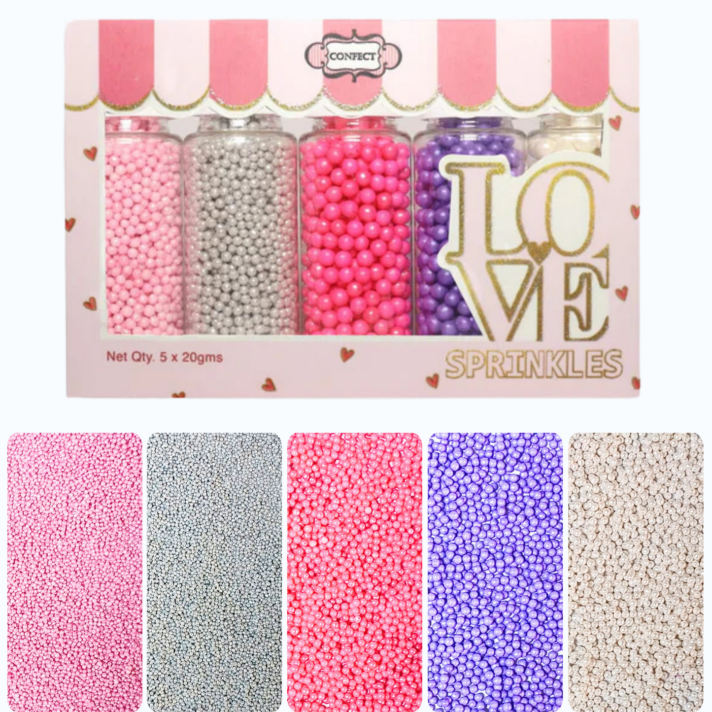 Confect Pretty Princess Disco Balls Assorted Sprinkles (DB-01) - 100Gms