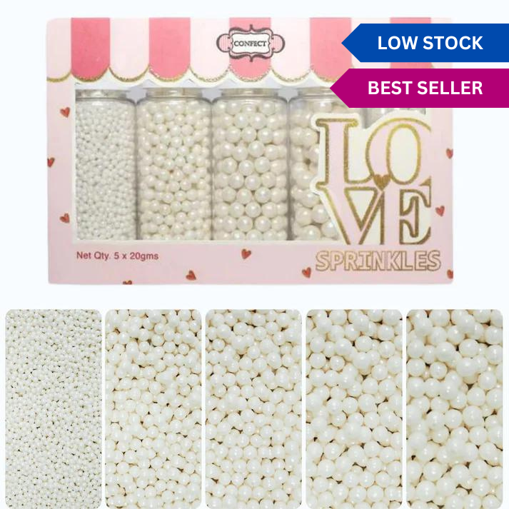 Confect White Princess Disco Balls Assorted Sprinkles ( DB-13 ) - 100Gms