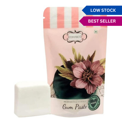 Confect Gum Paste for Cakes Fondant Chefs Choice for Cake Decorating | White Gum Paste 250Gms