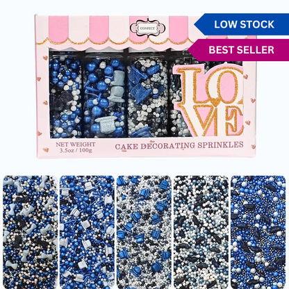 Confect Best Dad Ever Sprinkles | Black, Blue & White Sprinkles Mix, (FD-02) - 100Gms