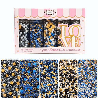 Confect Father's Day Sprinkles | Black, Blue & White Sprinkles Mix, (FD-03) - 100 Gms