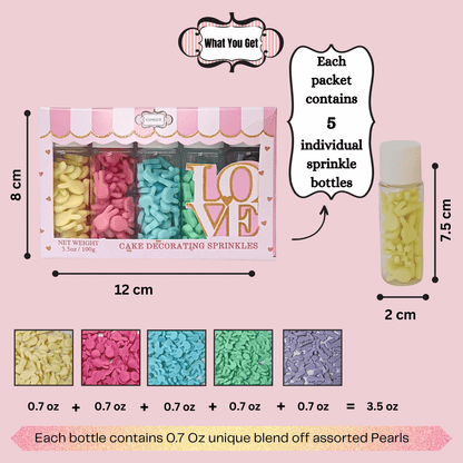 Confect Easter Sprinkles Edible | Edible Sprinkles Mix for Baking & Cake Decorative Pack of 5 (EAST 8) - 100Gms