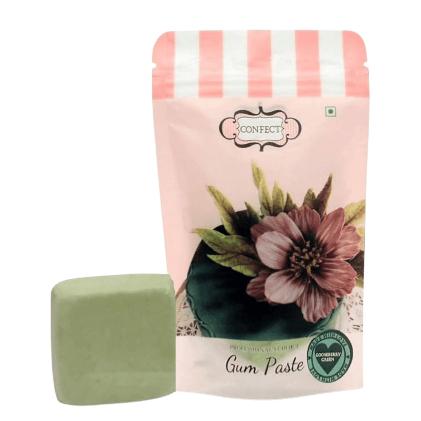 Confect Gum Paste for Cakes Fondant Chefs Choice for Cake Decorating | Gooseberry Green Gum Paste 250Gms