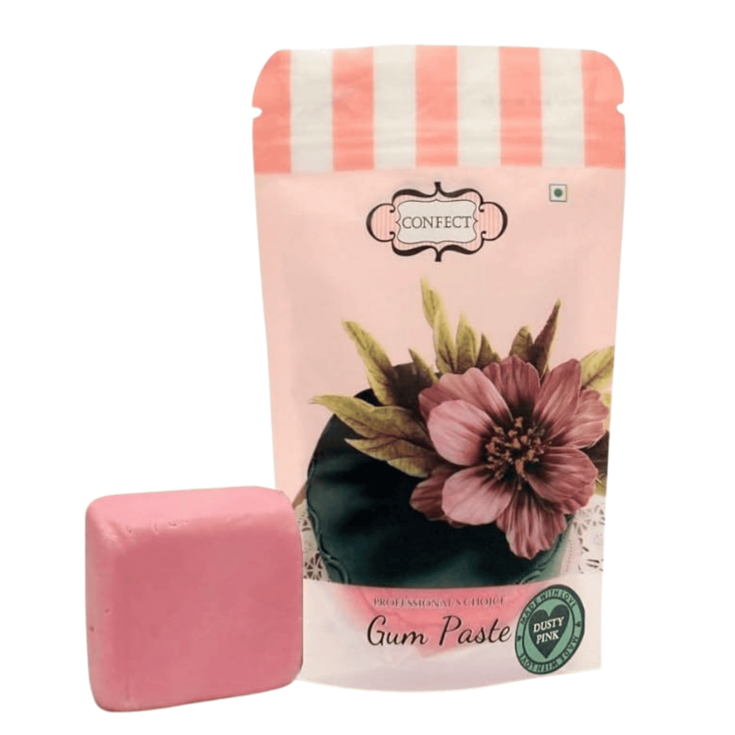 Confect Gum Paste for Cakes Fondant Chefs Choice for Cake Decorating | Dusty Pink Gum Paste 250Gms