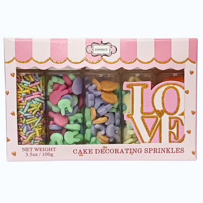 Confect Easter Sprinkles Edible | Mix Pink, Yellow, Red, Silver and Green Vermicelli and Easter Bunny Pack of 5 (EAST 10) - 100Gms